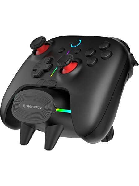 Rampage Hydra Pro Siyah BT - 2.4 GHz Şarj İstasyonlu PC Gamepad RGB Joypad