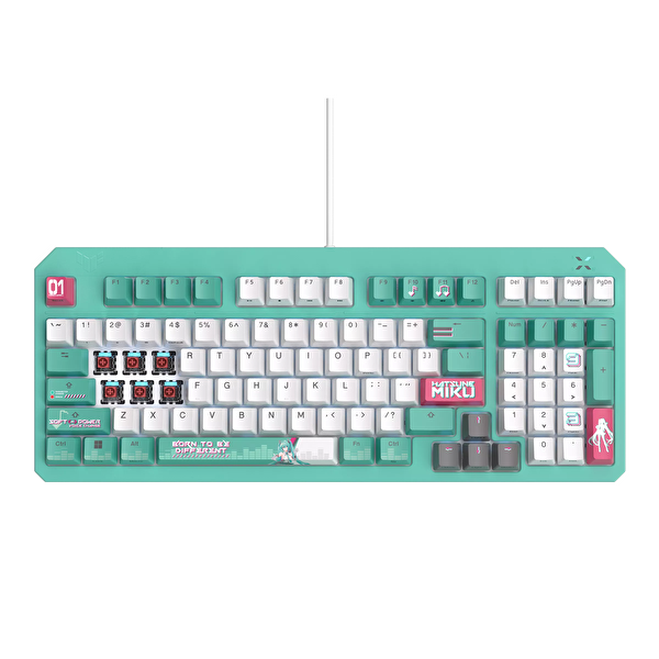 Asus TUF Gaming K3 Gen II Hatsune Miku Edition Optik Mekanik Red RGB Switch Kablolu Oyuncu Klavyesi