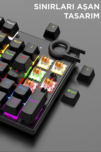 Torima TK-05 Kablolu Mekanik Blue Switch Rgb Işıklı Gaming Klavye Siyah
