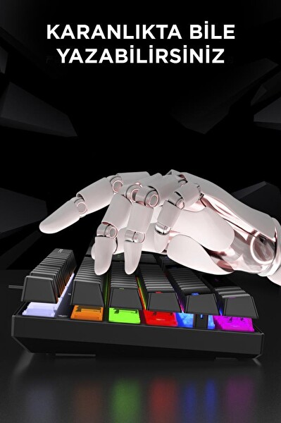 Torima TK-05 Kablolu Mekanik Blue Switch Rgb Işıklı Gaming Klavye Siyah