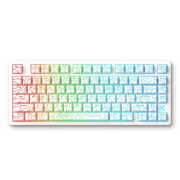 Mchose Jet 75 E-sport White Topographic %75 Hall Effect Kailh Magnetic God Manyetik Switch RGB Hotswap Mekanik Gaming Klavye