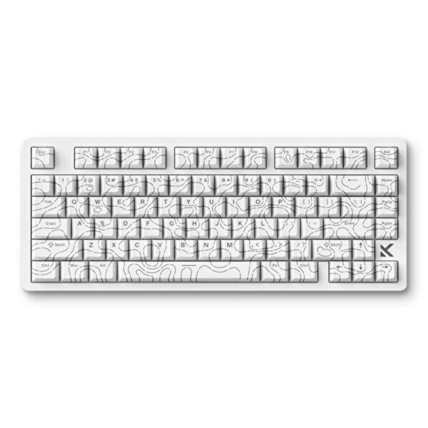 Mchose Jet 75 E-sport White Topographic %75 Hall Effect Kailh Magnetic God Manyetik Switch RGB Hotswap Mekanik Gaming Klavye