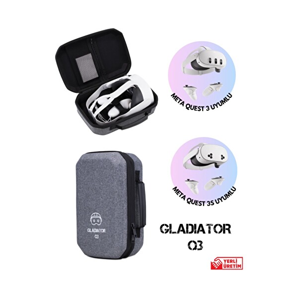 Oculus Gladiator Q3 Meta - Quest 3 Çantası Quest 3 ve 3s Uyumlu Özel Çanta