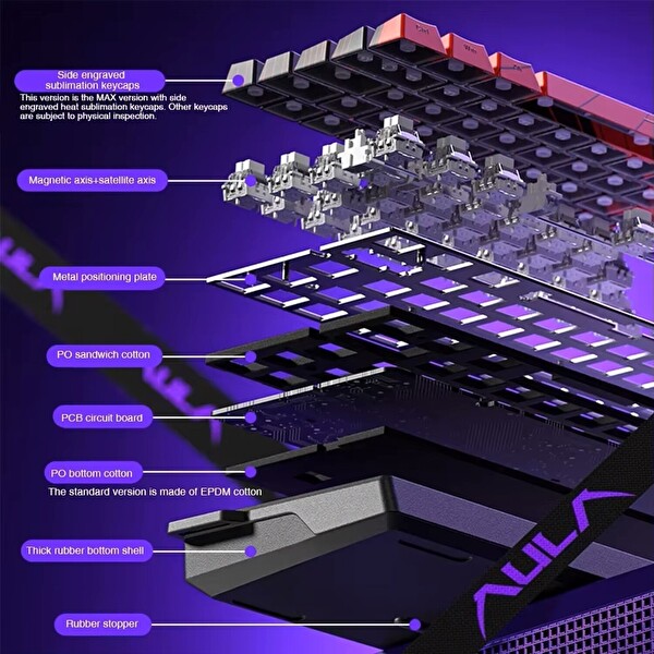 Aula Win60 HE MAX Manyetik Klavye Rapid Trigger GrayWood Swtich 8000Hz RGB TKL Hot Swap Mavi Oyuncu Klavyesi