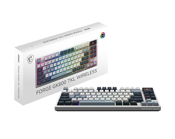 MSI Forge GK600 TKL Wireless SKY TR RGB Mekanik Gaming Klavye