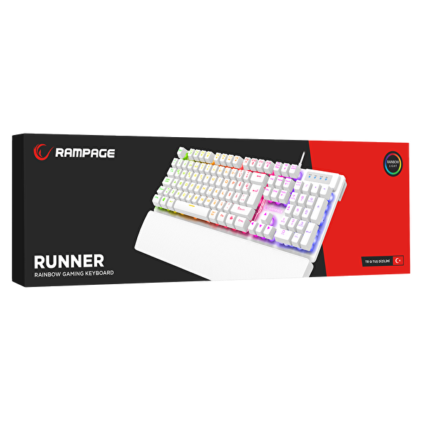 Rampage KB-RX77 RUNNER Rainbow Beyaz Gaming Klavye