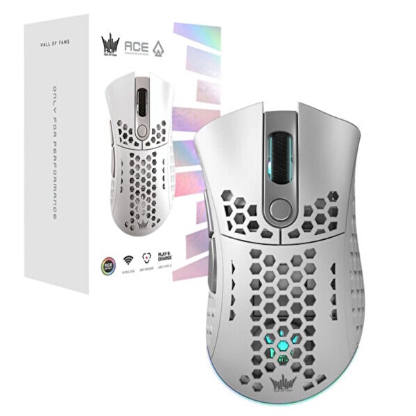 Galax (G-MGHM2P708RG2BW-GXLG) HOF ACE M2 White ARGB Kablosuz Gaming Mouse