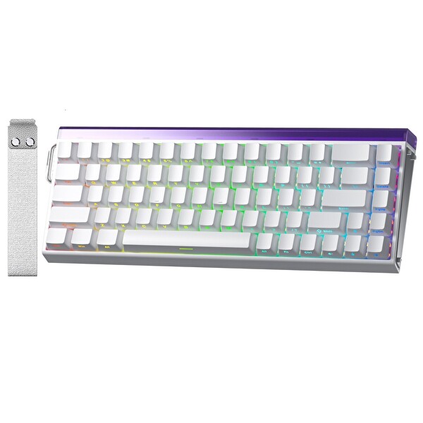 Aula Hero 68 HE Manyetik Klavye Rapid Trigger Black King Switch 8000Hz RGB Neon TKL Hot Swap Oyuncu Klavyesi Beyaz