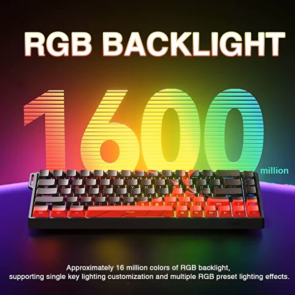 Aula Win68 He Max Manyetik Klavye Rapid Trigger Wing Chun Switch 8000Hz RGB TKL Hot Swap Oyuncu Klavyesi Kırmızı