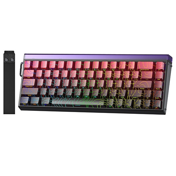 Aula Hero 68 HE Manyetik Klavye Rapid Trigger Dragon King Switch 8000Hz RGB Neon TKL Hot Swap Oyuncu Klavyesi Kırmızı