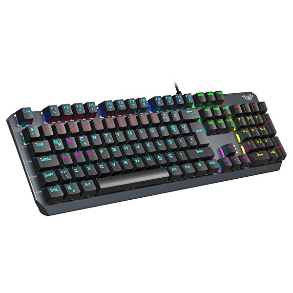 Aula F2066 Blue Switch RGB Makrolu Gaming Türkçe Mekanik Kablolu Oyuncu Klavyesi