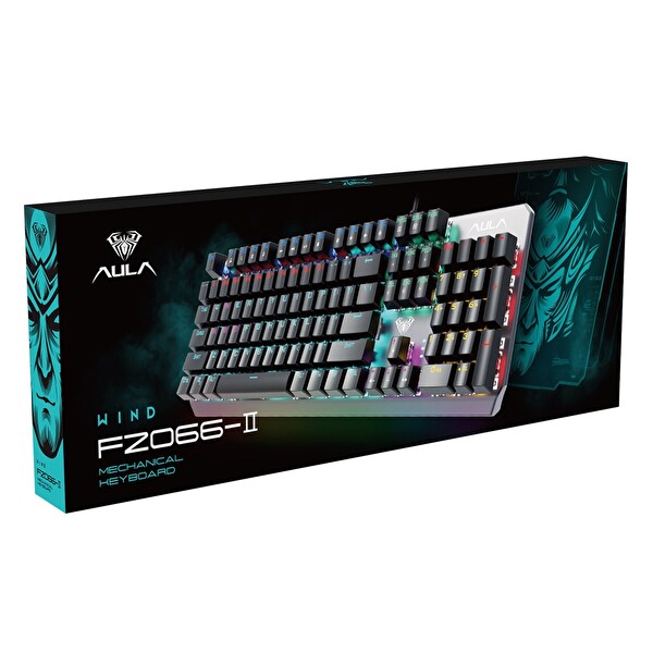 Aula F2066 Blue Switch RGB Makrolu Gaming Türkçe Mekanik Kablolu Oyuncu Klavyesi