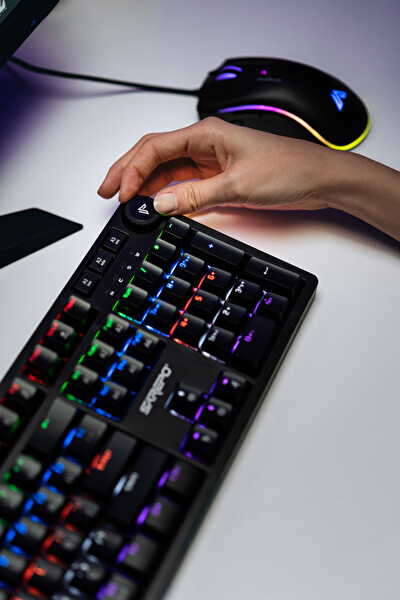 Sarepo MJ-97 Siyah RGB Blue Switch Klavye Türkçe Q Mekanik Gaming Oyuncu