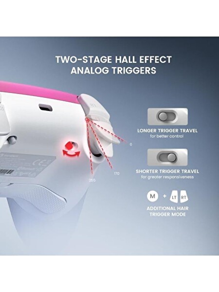 GameSir Super Nova Hall Effect 2.4G Nintendo Switch Windows PC Android Ios Wireless Controller Pembe