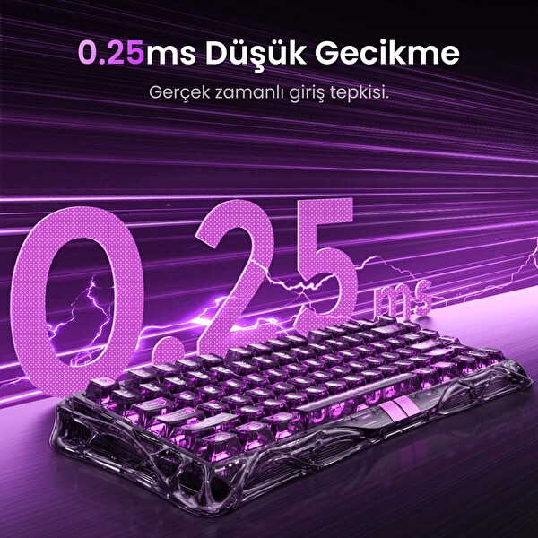 GravaStar Mercury V75 Lite HE Hot-Swappable Rapid Trigger 8kHz 0.25ms Kablolu Hall Effect Manyetik Switch Gaming Klavye