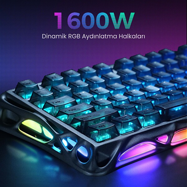 GravaStar Mercury V75 HE Hot-Swappable Rapid Trigger 8000Hz 0.125ms Kablolu Hall Effect Manyetik Switch Gaming Klavye