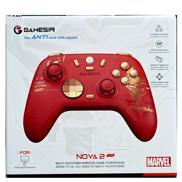 Gamesir Nova 2 Lite Hall Effect 2.4g Iron Man Edition Nintendo Switch Windows PC Steam Deck Android IOS Wireless Controller