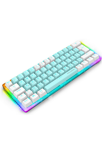 Megalodon MX-1 Mekanik RGB Red Switch Türkçe Oyuncu Klavyesi Beyaz Mini Oyuncu Klavyesi