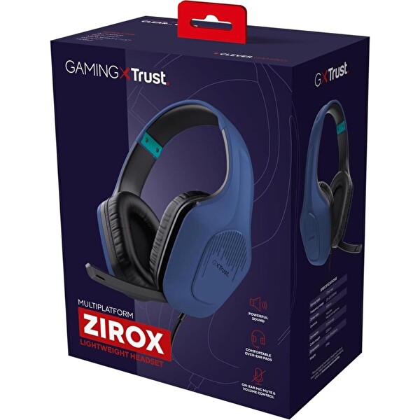 Trust 24991 GXT415 Zirox Kablolu Oyuncu Kulaklığı - Mavi