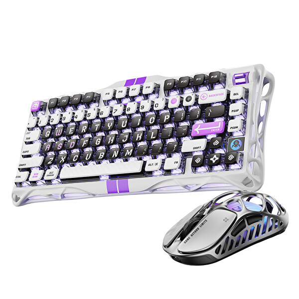 GravaStar Mercury V75 Hall Effect, 8KHz Kablolu Manyetik Klavye + XPro 32K DPI RGB Kablosuz Mouse Oyuncu Seti Gri
