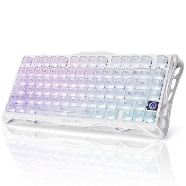 GravaStar Mercury K1 Lite RGB İngilizce Q Crystal Aurora Kablosuz Mekanik Gaming Klavye