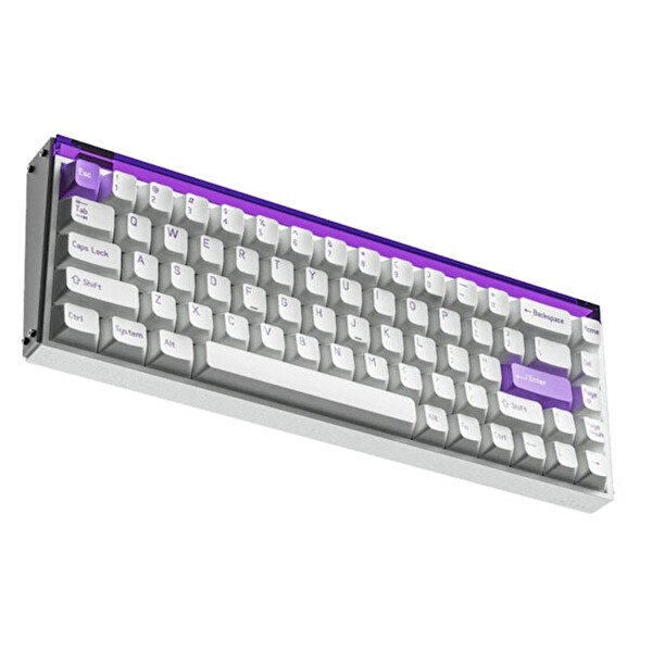 MelGeek MADE68 PRO+ Purple Light %65 TTC Purple Heart KOM Manyetik Switch 8K Hz Hall Effect Hotswap RGB İngilizce Gaming Klavye