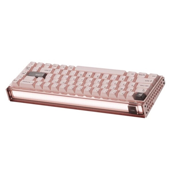MelGeek MADE68 PRO+ Pink Light %65 TTC Purple Heart KOM Manyetik Switch 8K Hz Hall Effect Hotswap RGB İngilizce Gaming Klavye