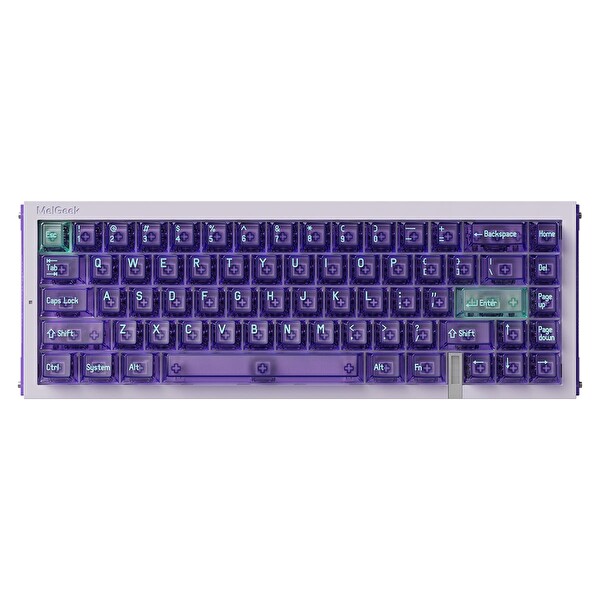 MelGeek REAL67 Potassium-Purple %65 TTC Sacred Heart KOM Manyetik Switch 8K Hz Hall Effect Hotswap RGB İngilizce Gaming Klavye