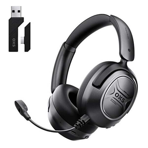 OXS Storm A2 PS5 Uyumlu 7.1 Virtual Surround Sound Kablosuz Gaming Kulaklık - Siyah