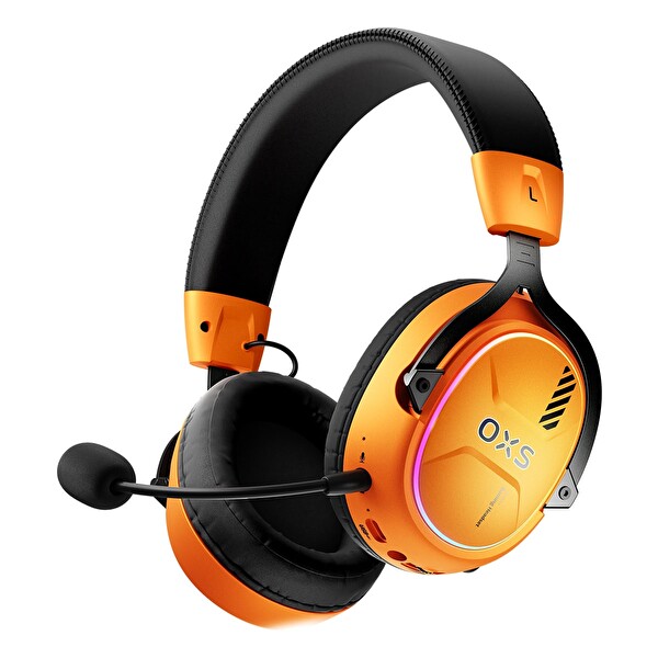 OXS Storm G2 RGB PS5 Uyumlu 7.1 Virtual Surround Kablosuz Gaming Kulaklık - Turuncu