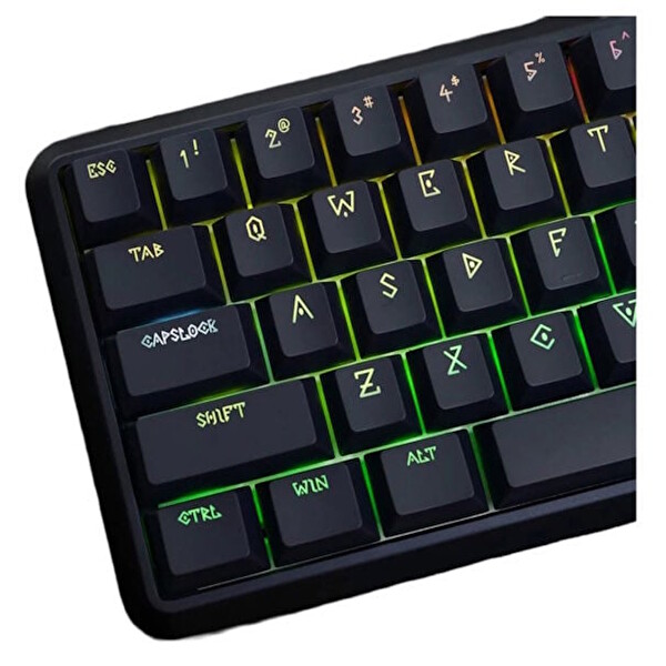 Waizowl Lightning 60 Siyah %60 Raesha Manyetik Switch 8K Hz Hall Effect Hotswap RGB İngilizce Mekanik Gaming Klavye