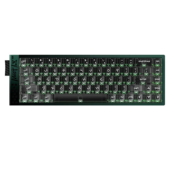iQunix Meet68 Ultra Doppler Green %65 Omega Manyetik Switch 8K Hz Hall Effect Hotswap RGB İngilizce Mekanik Gaming Klavye