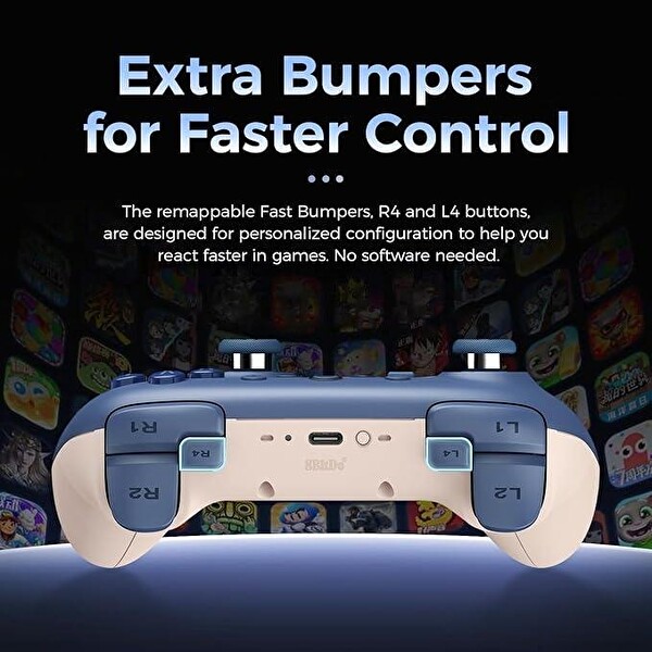 8bitdo Nintendo Switch Ultimate 2C Bluetooth Kablosuz Controller (Koyu Mavi)