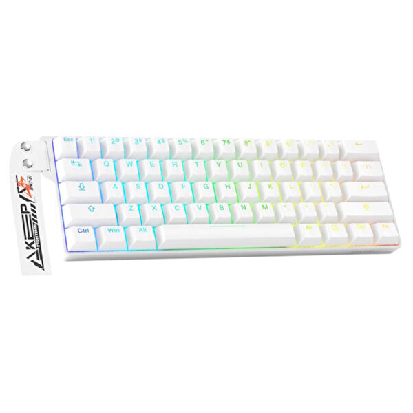 Dareu EK60 HE White %60 Yulong Manyetik Switch 8K Hz Hall Effect Hotswap RGB İngilizce Mekanik Gaming Klavye
