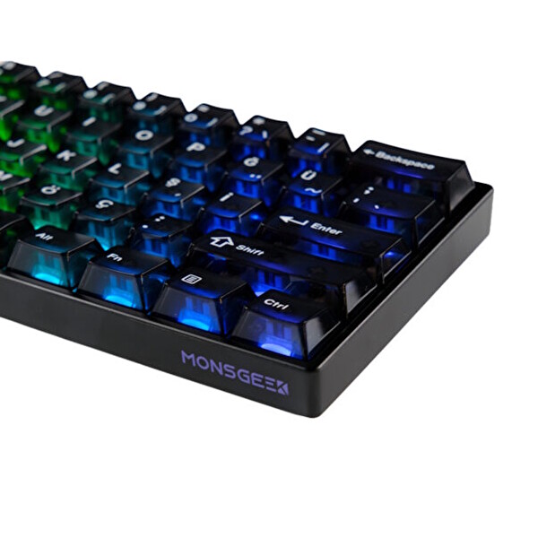 Akko Monsgeek FUN60 Max Black Hall Effect Glare Manyetik Switch 8K Hz ARGB Kablosuz Hotswap Türkçe Mekanik Gaming Klavye