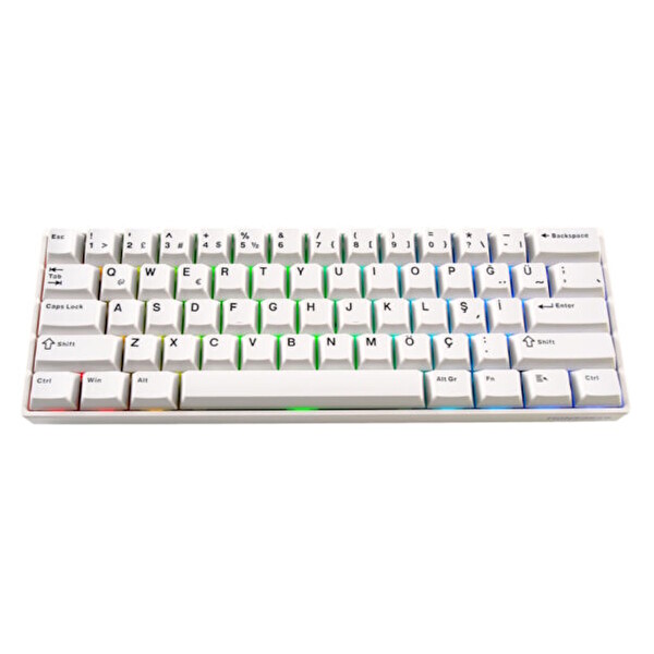Akko Monsgeek FUN60 Pro White Hall Effect Glare Manyetik Switch 8K Hz ARGB Kablosuz Hotswap Türkçe Mekanik Gaming Klavye