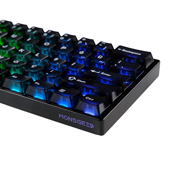 Akko Monsgeek FUN60 Pro Black Hall Effect Glare Manyetik Switch 8K Hz ARGB Kablosuz Hotswap Türkçe Mekanik Gaming Klavye