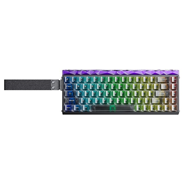 Aula Hero 68 He Manyetik Klavye Rapid Trigger Jade King Switch 8000Hz RGB Neon TKL Hot Swap Oyuncu Klavyesi Şeffaf Siyah