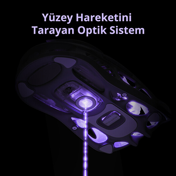 Gravastar Mercury M1 Pro RGB 26.000 DPI Optik Gaming Mouse Kablosuz Lavender Purple