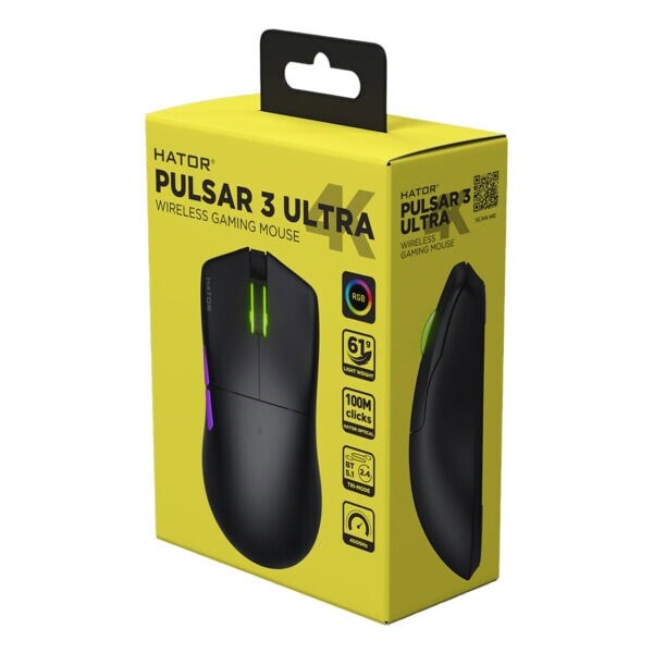 Hator Pulsar 3 Ultra HTM680 8K - 4K Hz PixArt PAW 3950 Sensör Kablosuz Simetrik Gaming Mouse