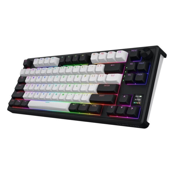 Hator Skyfall Mag Ultima Wireless %80 Hator Aurum Ice Manyetik Switch 8K Hz Hall Effect Hotswap RGB Kablosuz İngilizce Beyaz-Siyah