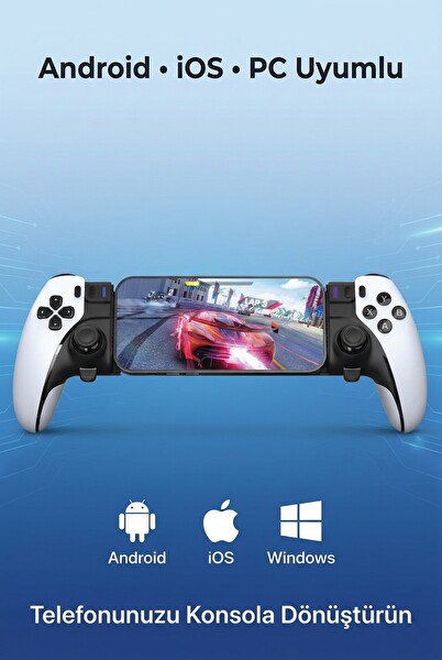4Berry S5 Mobil Oyun Kolu Gamepad Dönüştürücü - Android iOS PC Uyumlu Type C Bağlantı Titreşimli