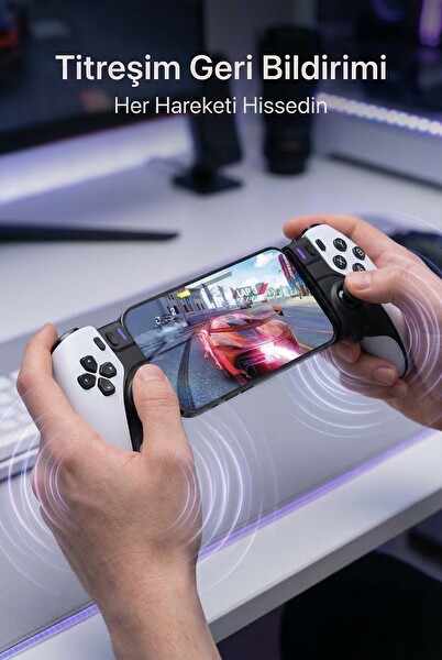 4Berry S5 Mobil Oyun Kolu Gamepad Dönüştürücü - Android iOS PC Uyumlu Type C Bağlantı Titreşimli