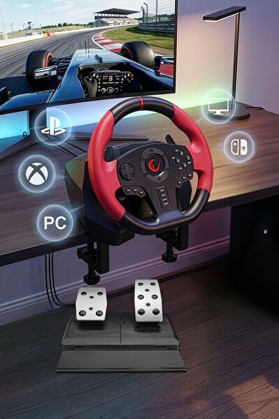 Rampage Race W10 PS3 PS4 PC Xbox One Xbox 360 Switch 6 in 1 Pedallı Gaming Oyuncu Direksiyonu