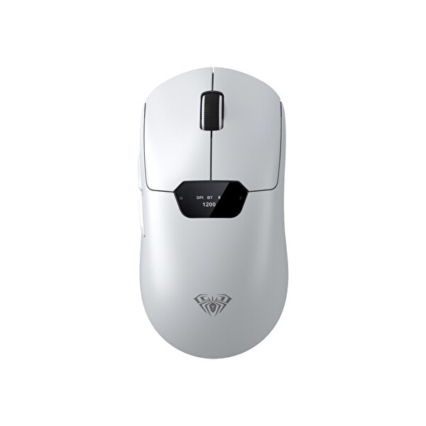 Aula SC390 Akıllı Ekranlı PAW3311 Sensör 20000 DPI 1000Hz Kablosuz ve Kablolu Gaming Oyuncu Mouse 2.4GHz Beyaz