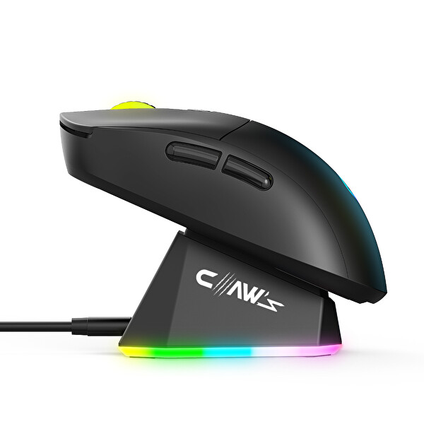 Claw’s Banza 24000 Dpi Pixart 3311 Sensör RGB Şarj Dock Makro RGB Yazılım 2.4GHz Bluetooth Gaming Mouse