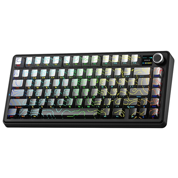 Aula F75 Max Mekanik Kablosuz Kablolu RGB TKL Reaper Switch Hot Swap Makrolu Gaming Klavye Siyah