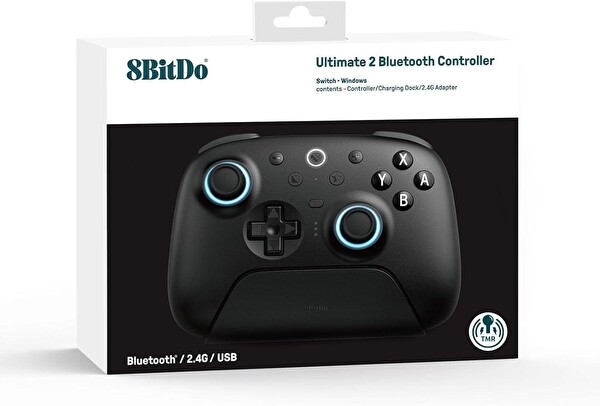 8bitdo Pro Controller Ultimate 2 Nintendo Switch 2 Ve Windows Uyumlu Bluetooth Şarj Dock Siyah Oyun Kolu