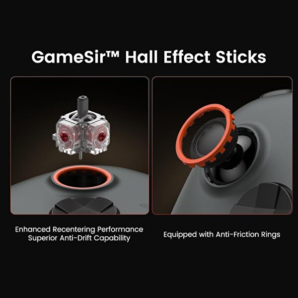GameSir Nova 2 Lite Hall Effect 2.4G Nintendo Switch Windows PC Siyah Oyun Konsolu
