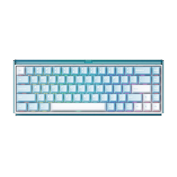 Akko Ray68 HE %65 AstroAim Magnetic Switch 8K Hz Hall Effect Hotswap ARGB Kablosuz Mekanik Gaming Klavye Mavi Beyaz